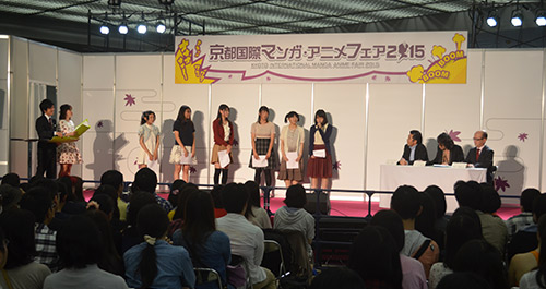 「声優魂in京まふ」では，二次審査を通過した6名が自慢の声と演技を披露しました＝同