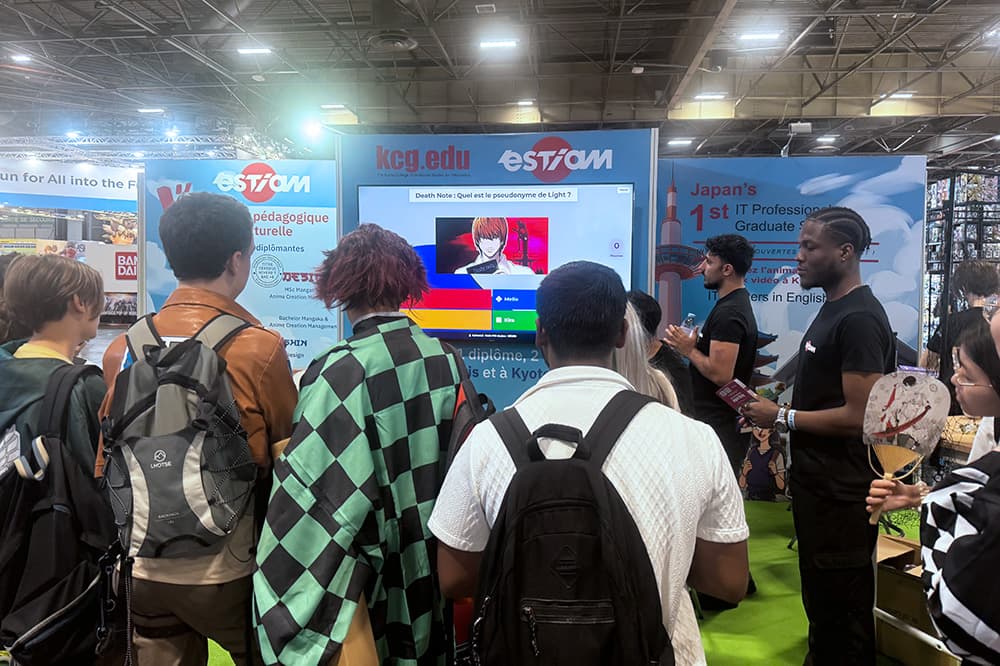 JAPAN EXPO 2025のkcg.edu×ESTIAMのブースは連日多くの人でにぎわいました(7月3~6日,パリ)